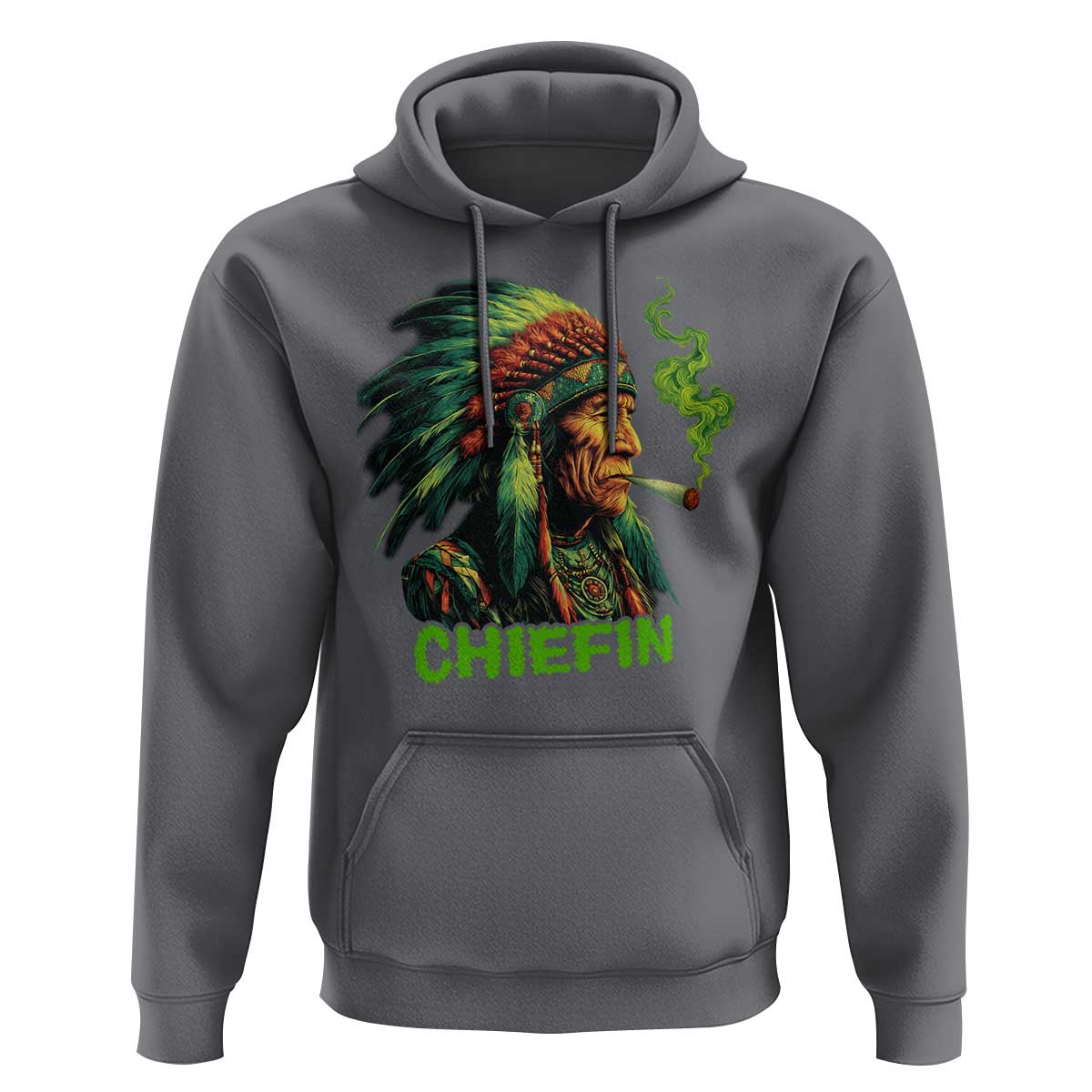 Funny Chiefin Weed Indian Native American Marijuana Hoodie - Wonder Print Shop