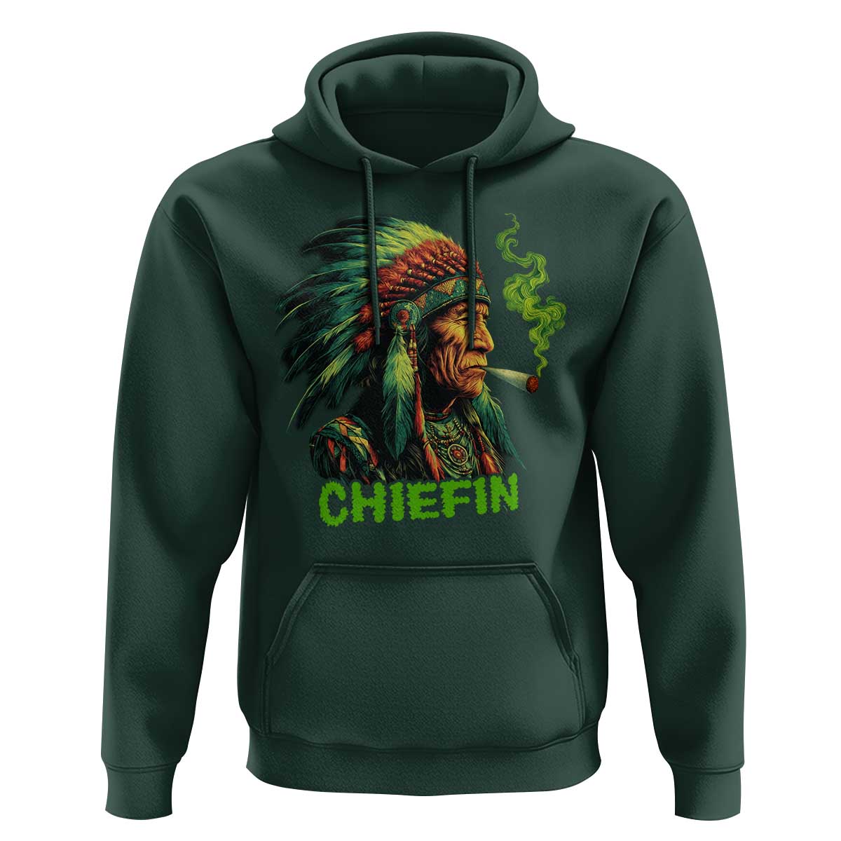 Funny Chiefin Weed Indian Native American Marijuana Hoodie - Wonder Print Shop