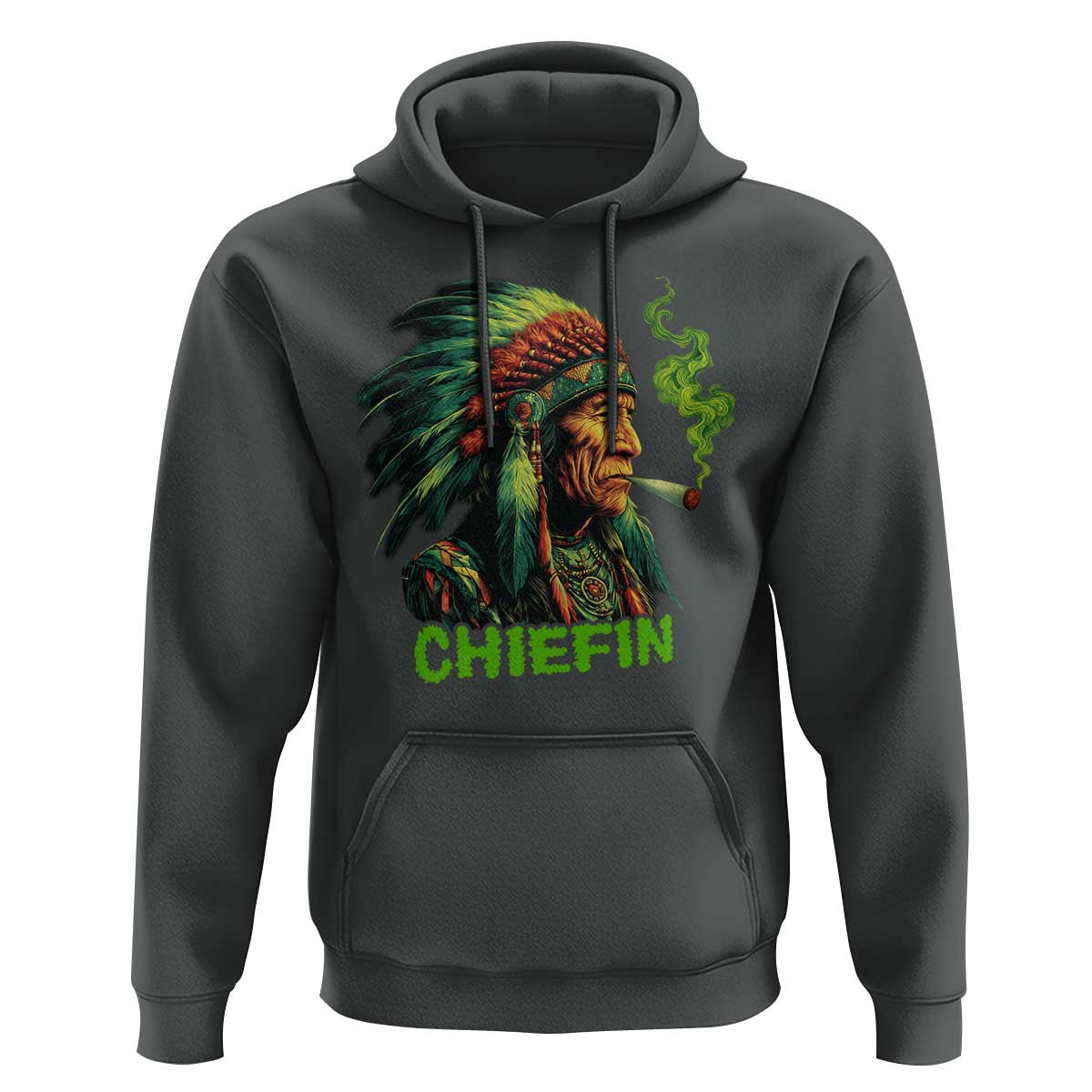 Funny Chiefin Weed Indian Native American Marijuana Hoodie - Wonder Print Shop