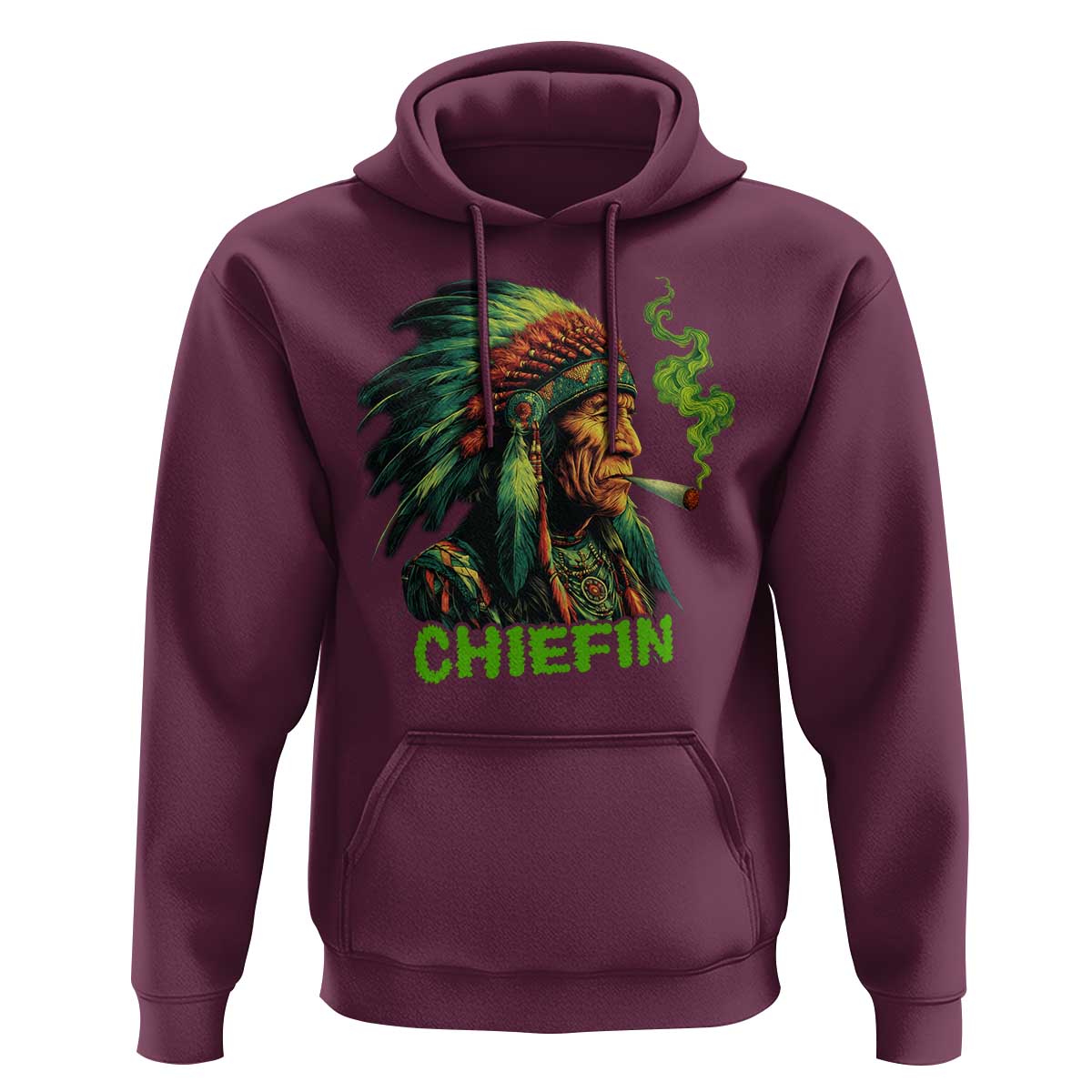 Funny Chiefin Weed Indian Native American Marijuana Hoodie - Wonder Print Shop