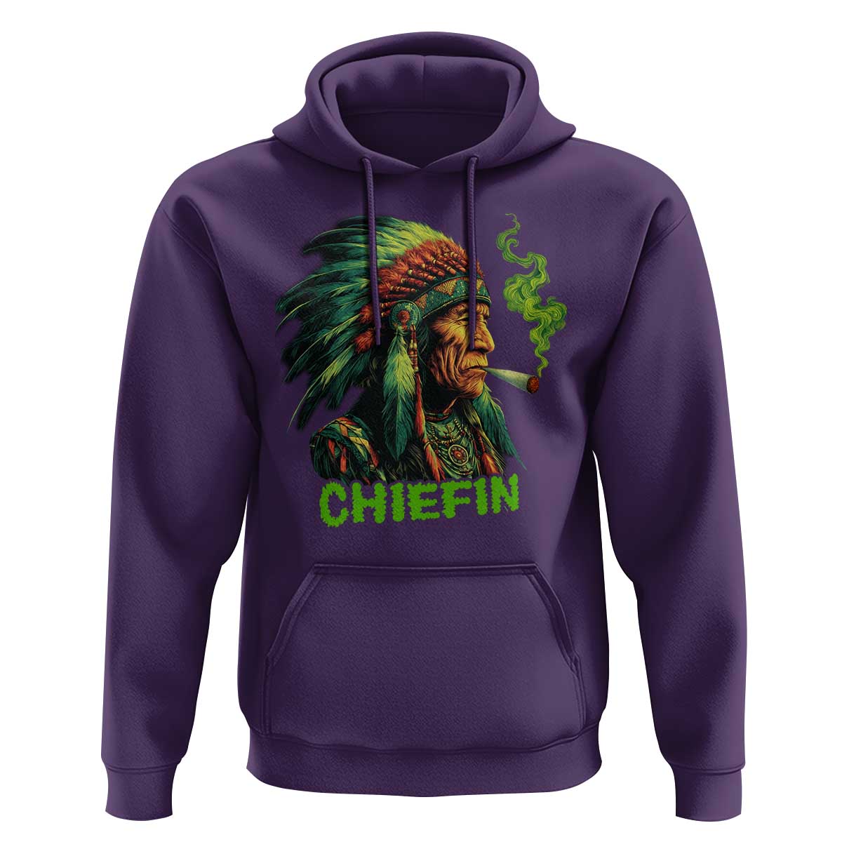 Funny Chiefin Weed Indian Native American Marijuana Hoodie - Wonder Print Shop