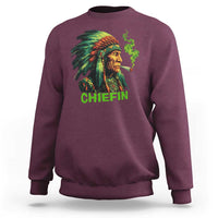Funny Chiefin Weed Indian Native American Marijuana Sweatshirt - Wonder Print Shop