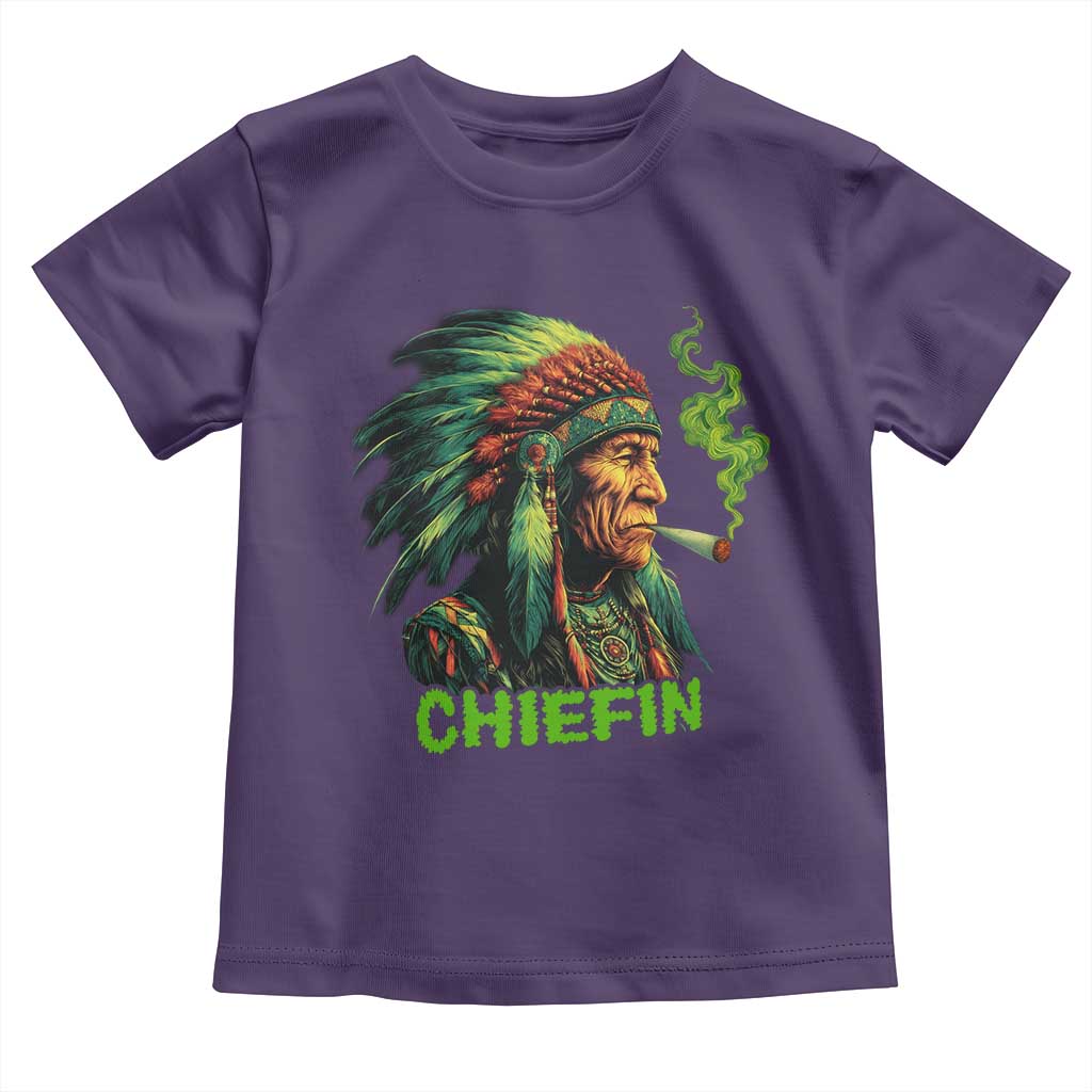 Funny Chiefin Weed Indian Native American Marijuana Toddler T Shirt - Wonder Print Shop