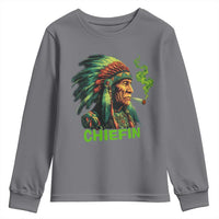 Funny Chiefin Weed Indian Native American Marijuana Youth Sweatshirt - Wonder Print Shop