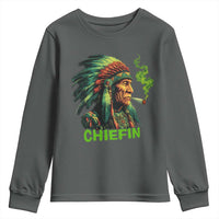 Funny Chiefin Weed Indian Native American Marijuana Youth Sweatshirt - Wonder Print Shop
