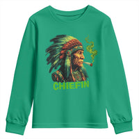 Funny Chiefin Weed Indian Native American Marijuana Youth Sweatshirt - Wonder Print Shop
