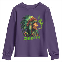 Funny Chiefin Weed Indian Native American Marijuana Youth Sweatshirt - Wonder Print Shop