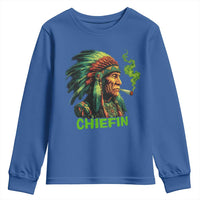 Funny Chiefin Weed Indian Native American Marijuana Youth Sweatshirt - Wonder Print Shop
