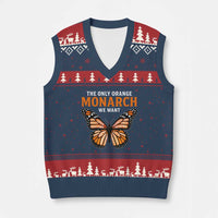 The Only Orange Monarch We Want V-Neck Knit Sweater Vest Monarch Butterfly - Wonder Print Shop