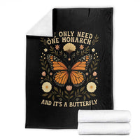 We Only Need One Monarch And Its A Butterfly Throw Blanket Retro Flowers - Wonder Print Shop
