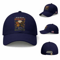 We Only Need One Monarch And Its A Butterfly Baseball Cap Retro Peace Sign Flowers