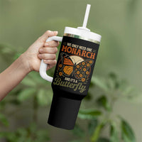 We Only Need One Monarch And Its A Butterfly Tumbler With Handle Retro Peace Sign Flowers - Wonder Print Shop