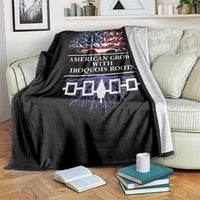 American Grown With Iroquois Roots Throw Blanket Tree USA Flag - Wonder Print Shop
