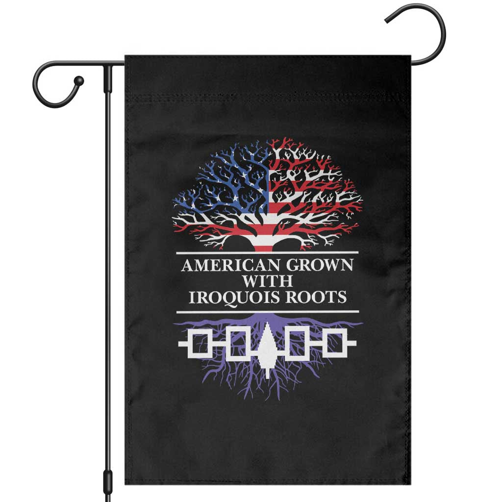 American Grown With Iroquois Roots Garden Flag Tree USA Flag - Wonder Print Shop