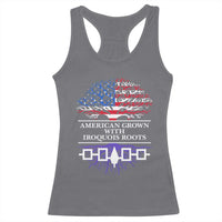 American Grown With Iroquois Roots Racerback Tank Top Tree USA Flag - Wonder Print Shop