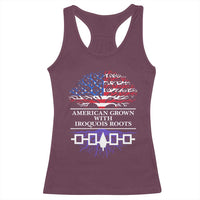 American Grown With Iroquois Roots Racerback Tank Top Tree USA Flag - Wonder Print Shop