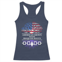 American Grown With Iroquois Roots Racerback Tank Top Tree USA Flag - Wonder Print Shop