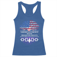 American Grown With Iroquois Roots Racerback Tank Top Tree USA Flag - Wonder Print Shop