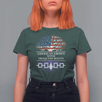 American Grown With Iroquois Roots T Shirt For Women Tree USA Flag - Wonder Print Shop