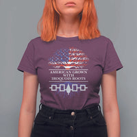 American Grown With Iroquois Roots T Shirt For Women Tree USA Flag - Wonder Print Shop