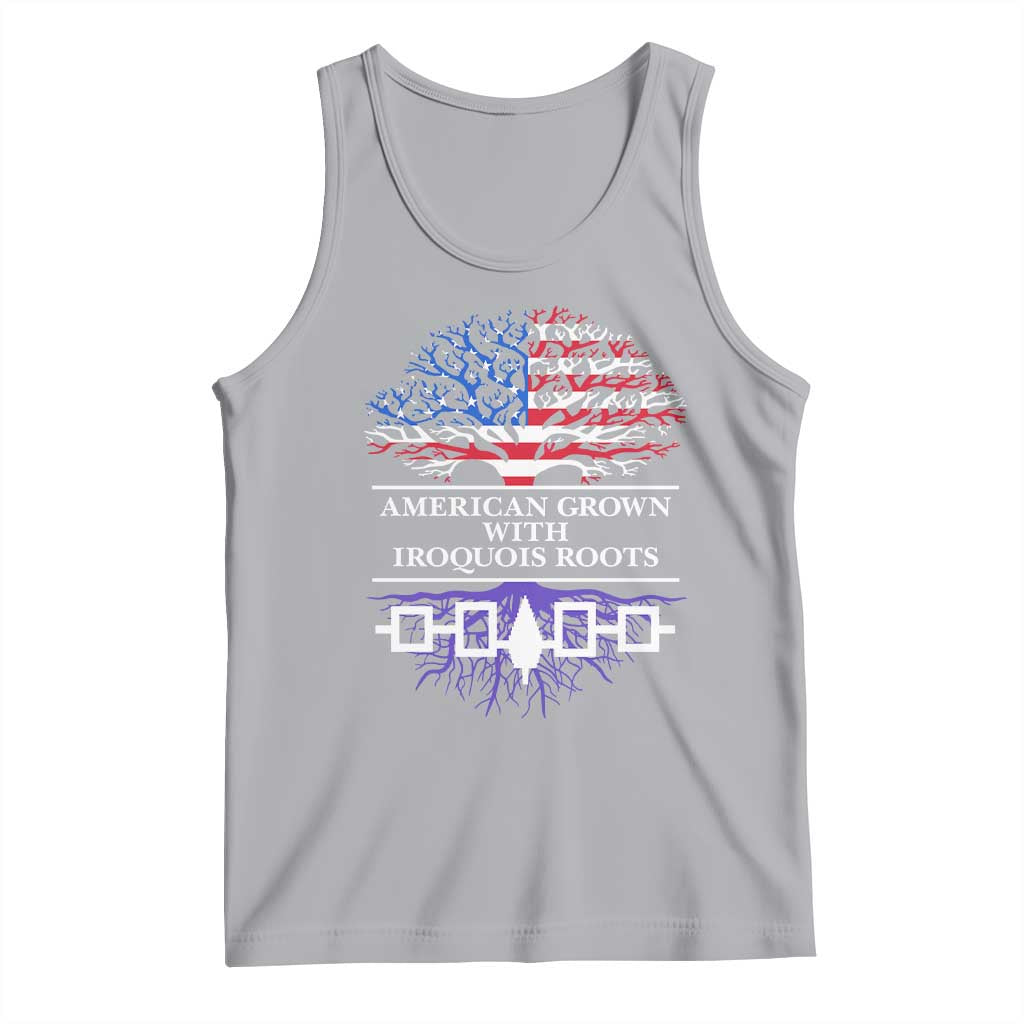 American Grown With Iroquois Roots Tank Top Tree USA Flag - Wonder Print Shop