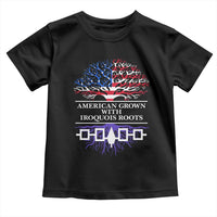 American Grown With Iroquois Roots Toddler T Shirt Tree USA Flag - Wonder Print Shop