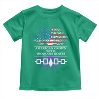 American Grown With Iroquois Roots Toddler T Shirt Tree USA Flag - Wonder Print Shop