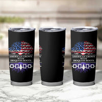 American Grown With Iroquois Roots Tumbler Cup Tree USA Flag - Wonder Print Shop