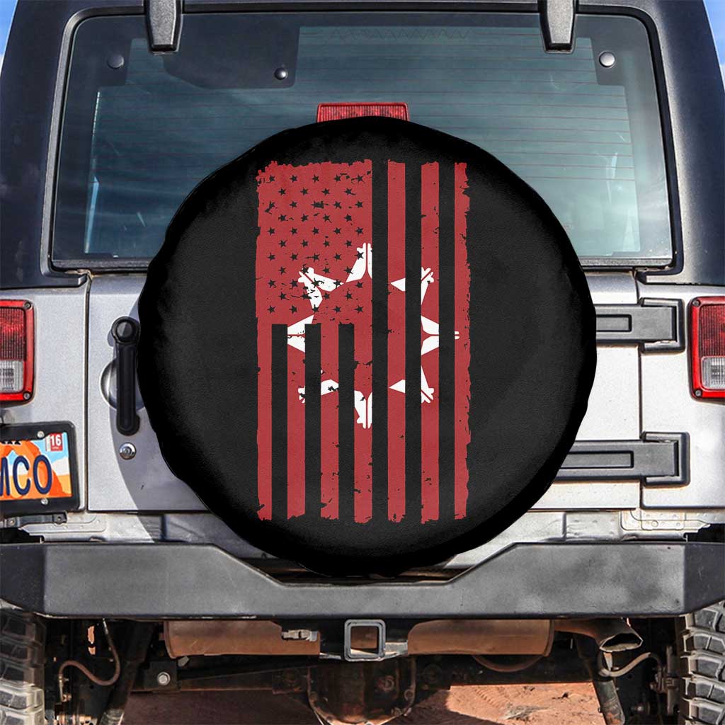 Oglala Lakota Sioux USA Flag Native American Spare Tire Cover - Wonder Print Shop