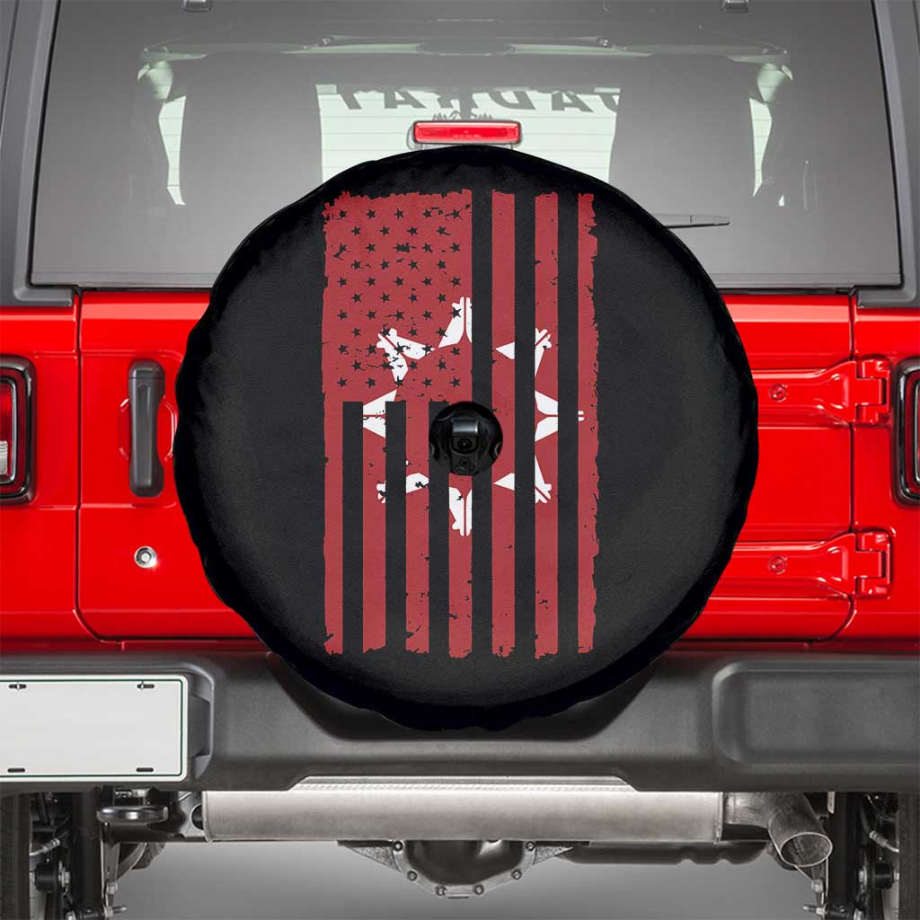 Oglala Lakota Sioux USA Flag Native American Spare Tire Cover - Wonder Print Shop