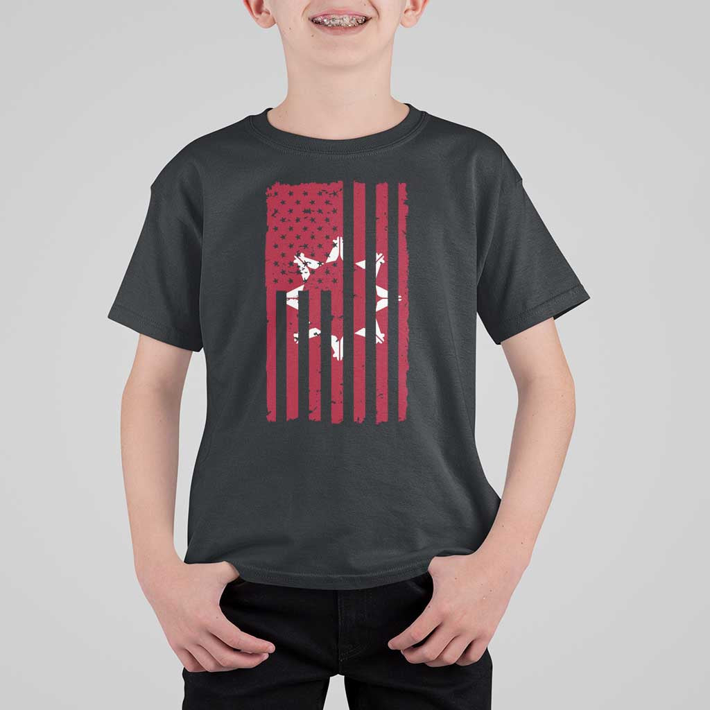 Oglala Lakota Sioux USA Flag Native American T Shirt For Kid - Wonder Print Shop