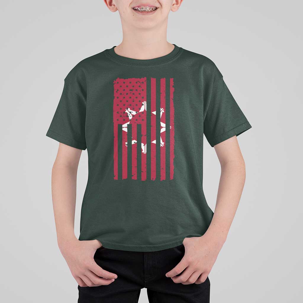Oglala Lakota Sioux USA Flag Native American T Shirt For Kid - Wonder Print Shop