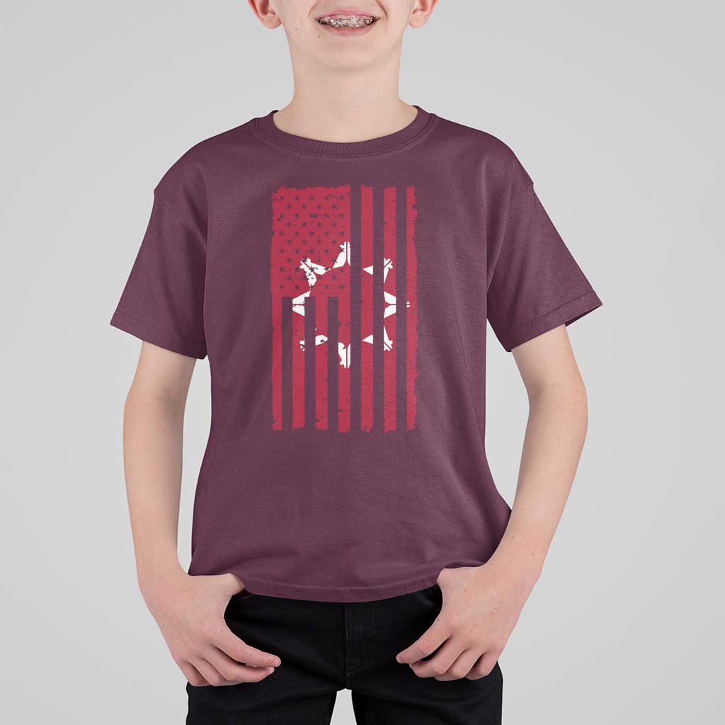 Oglala Lakota Sioux USA Flag Native American T Shirt For Kid - Wonder Print Shop