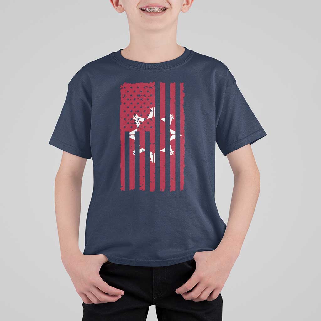 Oglala Lakota Sioux USA Flag Native American T Shirt For Kid - Wonder Print Shop