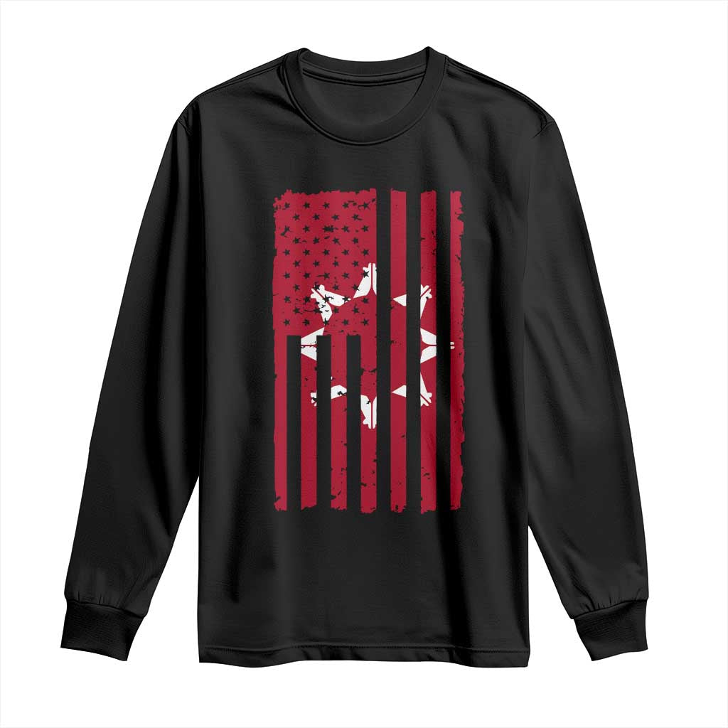 Oglala Lakota Sioux USA Flag Native American Long Sleeve Shirt - Wonder Print Shop
