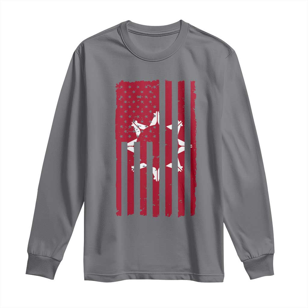 Oglala Lakota Sioux USA Flag Native American Long Sleeve Shirt - Wonder Print Shop