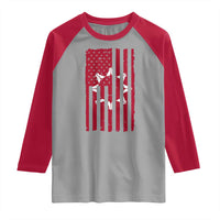 Oglala Lakota Sioux USA Flag Native American Raglan Shirt - Wonder Print Shop