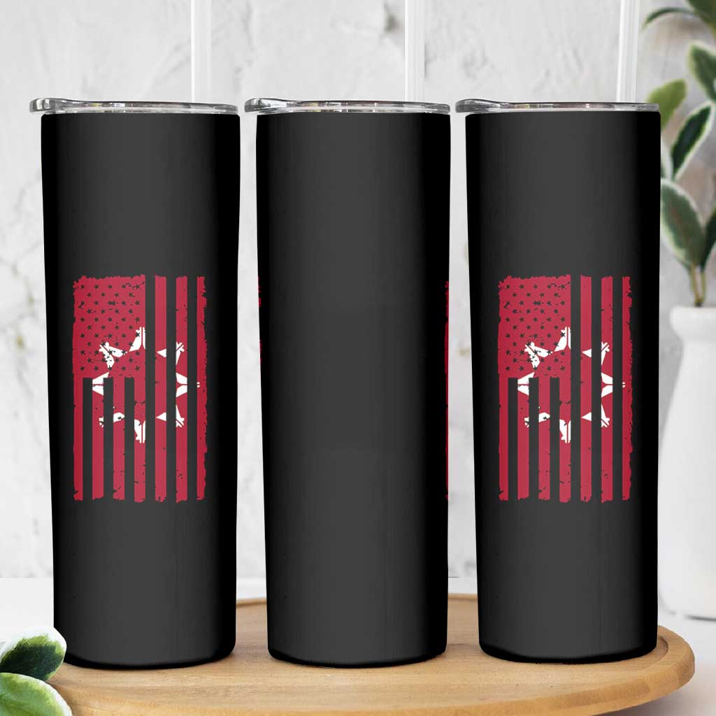Oglala Lakota Sioux USA Flag Native American Skinny Tumbler - Wonder Print Shop