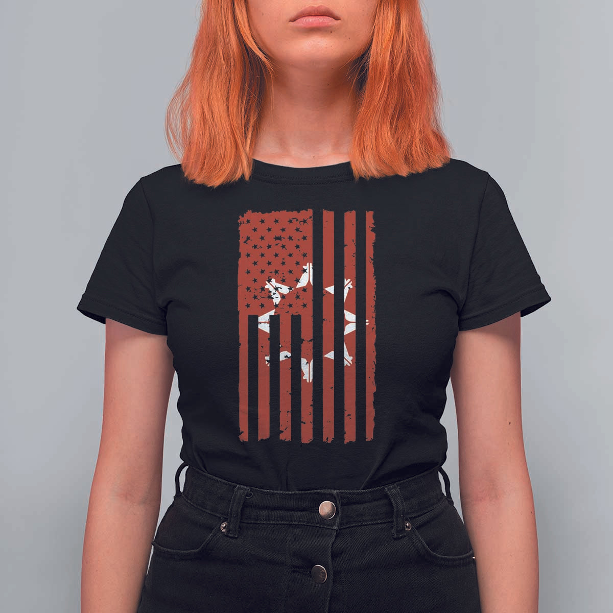 Oglala Lakota Sioux USA Flag Native American T Shirt For Women - Wonder Print Shop