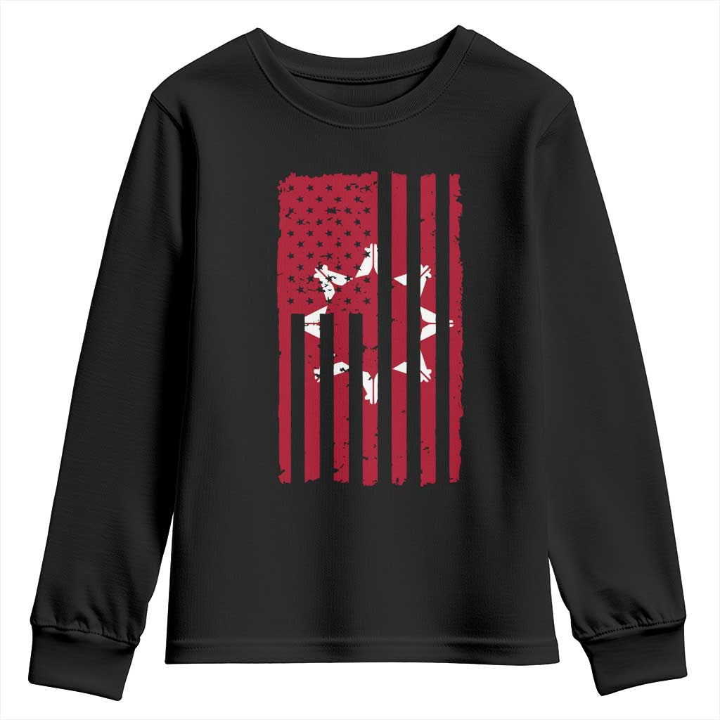 Oglala Lakota Sioux USA Flag Native American Youth Sweatshirt - Wonder Print Shop