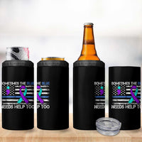 Police Suicide Awareness 4 in 1 Can Cooler Tumbler Sometimes The Blue Need Help Too