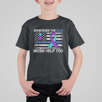 Police Suicide Awareness T Shirt For Kid Sometimes The Blue Need Help Too