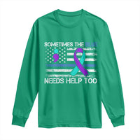 Police Suicide Awareness Long Sleeve Shirt Sometimes The Blue Need Help Too