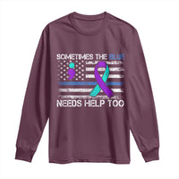 Police Suicide Awareness Long Sleeve Shirt Sometimes The Blue Need Help Too