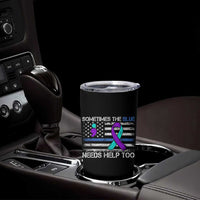 Police Suicide Awareness Tumbler Cup Sometimes The Blue Need Help Too