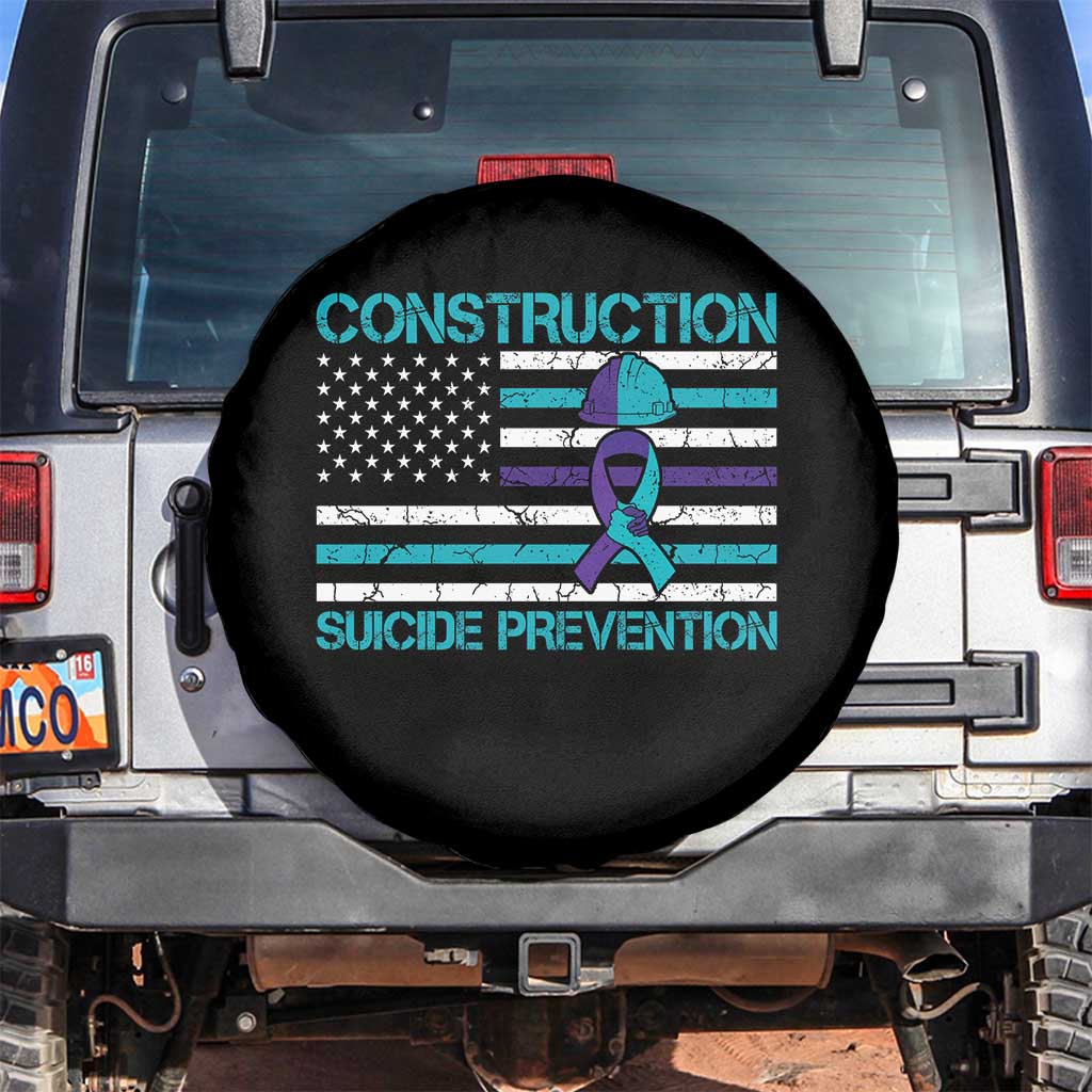 Construction Suicide Prevention Awareness Spare Tire Cover Mental Health American Flag