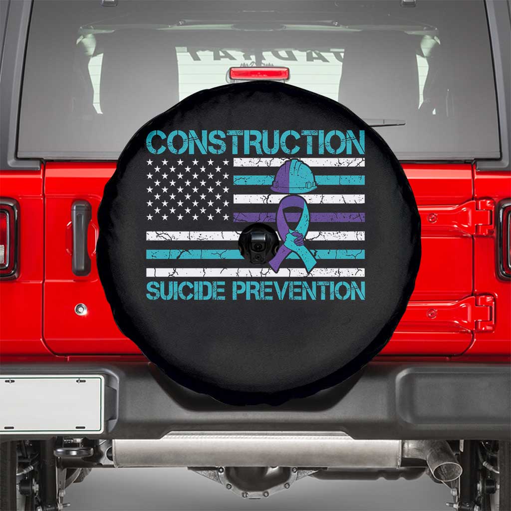 Construction Suicide Prevention Awareness Spare Tire Cover Mental Health American Flag