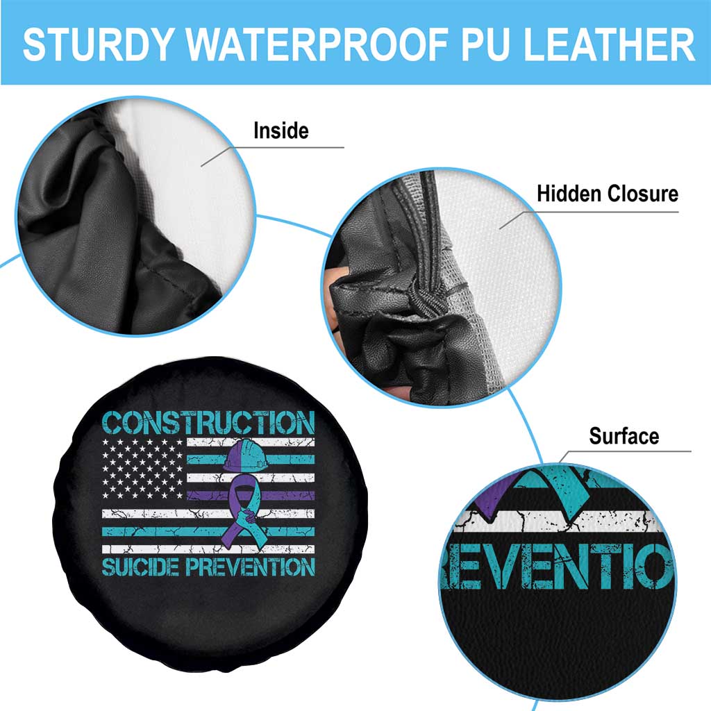 Construction Suicide Prevention Awareness Spare Tire Cover Mental Health American Flag
