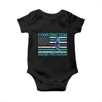 Construction Suicide Prevention Awareness Baby Onesie Mental Health American Flag