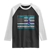 Construction Suicide Prevention Awareness Raglan Shirt Mental Health American Flag